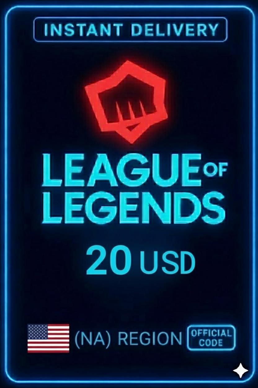 League Of Legends NA 20 Usd Riot Gift Card