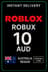 บัตรเกม Roblox มูลค่า 10 ดอลลาร์ออสเตรเลีย (AU)