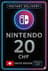 Nintendo eShopi ettemaksekaart - 20 CHF