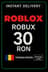 Roblox 30 RON Κάρτα Παιχνιδιού (RO)