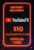YouTube TV gavekort - 10$