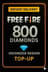 Dopłata 800 diamentów Free Fire (Indonezja)