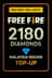 Recarga de 2180 Diamantes de Free Fire (Malasia)