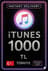 iTunes 기프트 카드 1000 TL 잔액