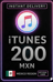 아이튠즈 기프트 카드 200 MXN MX