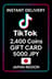 Δώρο Κάρτας 2400 Coins TikTok 5000 JPY (Ιαπωνία)