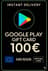Google Play Gift Card - Europe 100 €