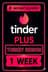 Tinder Plus Code - 1 Week