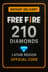 Código de 210 Diamantes de Free Fire (LATAM)