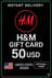 H&M Ajándékkártyák - 50$