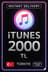 iTunes Hediye Kartı 2000 TL Bakiye