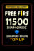 Recarga de 11500 Diamantes de Free Fire (Singapur)