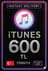 iTunes 기프트 카드 600 TL 잔액