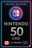 Nintendo eShop Guthabenkarte - 50 CAD