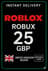 Roblox 25 GBP Κάρτα Παιχνιδιού (Ηνωμένο Βασίλειο)