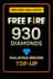 Recarga de 930 Diamantes de Free Fire (Malasia)