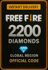Free Fire 2200 + 220 Diamantes ( Global )