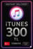 iTunes Hediye Kartı 300 TL Bakiye