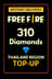 Free Fire 310 Διαμάντια Φορτίο (Ταϊλάνδη)