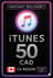 iTunes Gift Card 50 CAD CA