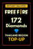 Free Fire 172 Διαμάντια Αναγκαίας Φόρτωσης (Ταϊλάνδη)