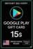 Google Play lahjakortti - Yhdysvallat 15 $