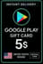 Google Play подаръчна карта - Съединени щати 5 $