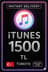 iTunes Hediye Kartı 1500 TL Bakiye