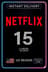 Netflix Gift Card - $15 (US)