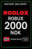 Roblox 2000 NOK Game Card (NO)