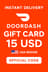 Tarjetas de regalo de DoorDash - 15$