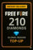 Recarga de 210 Diamantes en Free Fire