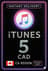 iTunes Gift Card 5 CAD CA