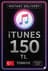 iTunes Hediye Kartı 150 TL Bakiye