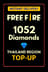 Free Fire 1052 Διαμάντια Κορυφαία Επένδυση (Ταϊλάνδη)