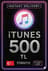 iTunes 기프트 카드 500 TL 잔액