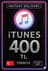 iTunes 기프트 카드 400 TL 잔액