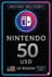 Carte Nintendo eShop US 50$