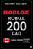 Roblox 200 CAD Game Card (CA)