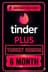 Код за Tinder Plus - 6 месеца